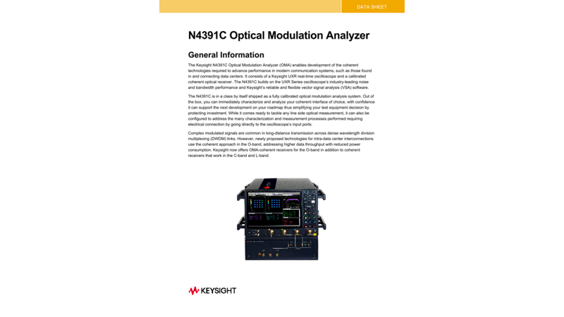 N4391C Optical Modulation Analyzer